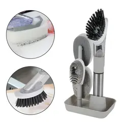 ELMEJORPRECIO - Set De Escobillas Con Dispensador De Ayudin Gris