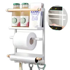 ELMEJORPRECIO - Estante Magnético Para Refrigerador O Lavadora Porta Rollo Blanco