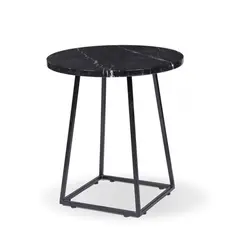 DECOR MESAS - Mesa Lateral Circular Black - Mármol