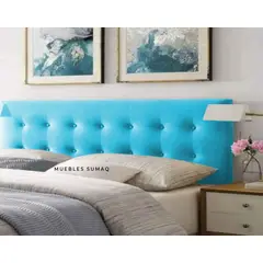 GENERICO - Cabecera tapizada - nicole - 2 plazas - color Turqueza