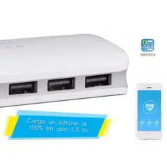 GENERICO - Batería portátil power bank 20000mah linterna 3 puertos usb celeste