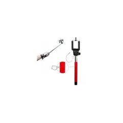 GENERICO - Monopod palo para selfie+con cable+boton en el mango  rojo