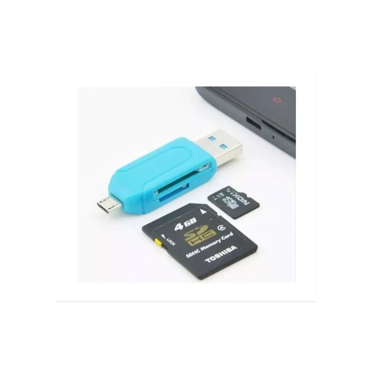 Lector memoria sd android 4en1 adaptador usb otg