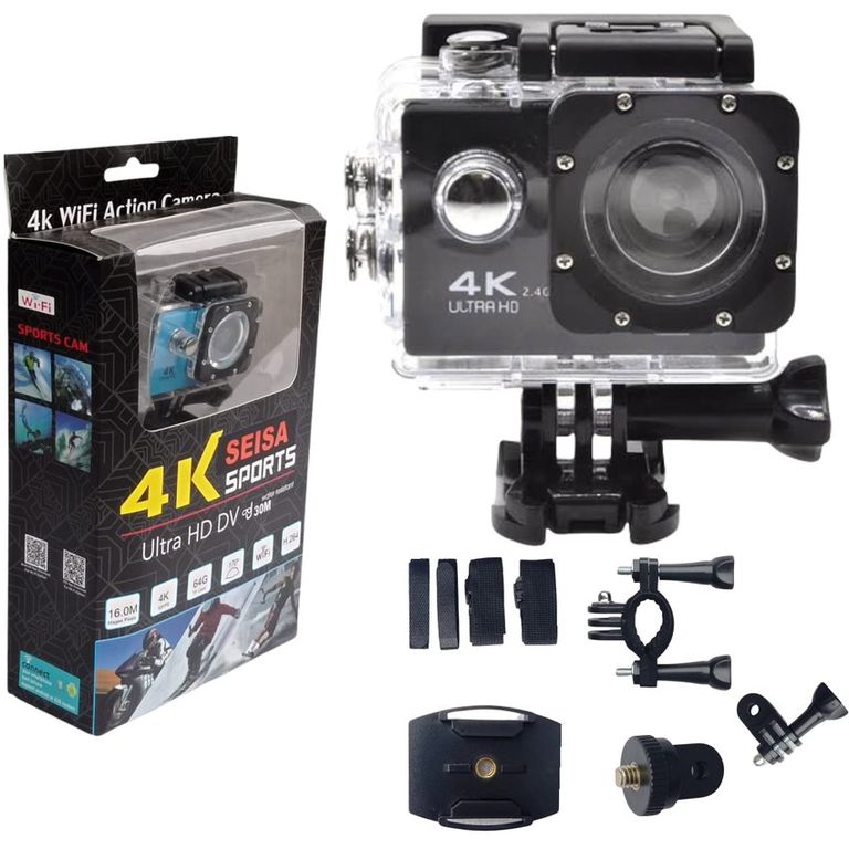 Videocamara deportiva acuatica 4k hd 16mp + wifi fotos video sport