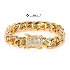 CLOCK PERU - Brazalete de Hombre en Acero Inoxidable Plateado BRA-2L