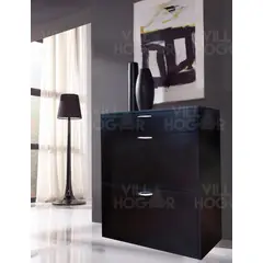 VILLA HOGAR - Zapatera velador negro almacena 24 pares de zapatos