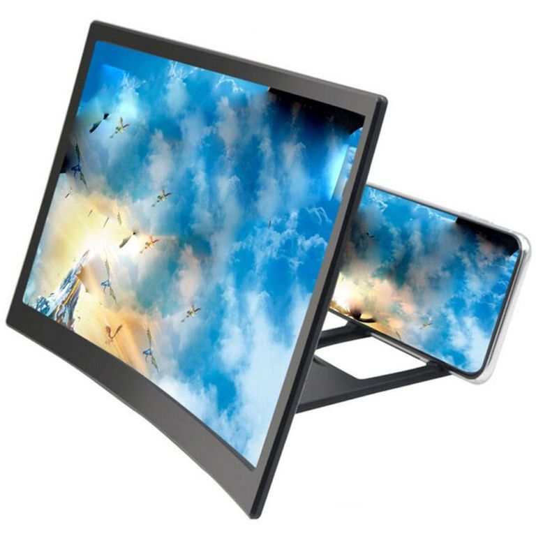 Amplificador de pantalla 12 con perezoso abs acrílico 3d - negro