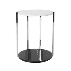 DECOR MESAS - Mesa Lateral Black and White - Mármol