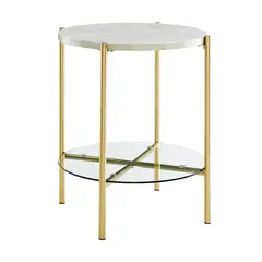 DECOR MESAS - Mesa Lateral Glassy - Mármol