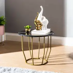 DECOR MESAS - Mesa Lateral Marquina Black - Mármol