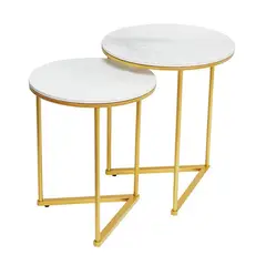 DECOR MESAS - Mesa Lateral Dos en Uno Ye - Mármol