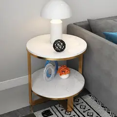 DECOR MESAS - Mesa Lateral Dos en Uno Flat - Mármol