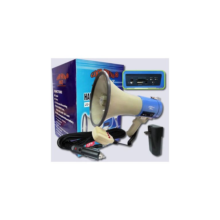 Megáfono portátil 50w c reproductor usb sd y bluetooth sound