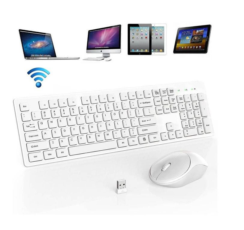 Kit Teclado y Mouse Inalambrico Blanco