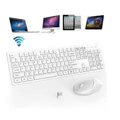 SEISA - Kit Teclado y Mouse Inalambrico Blanco