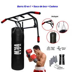 HOLGU - Barra Multifuncional 2 en 1 + saco de box + cadena