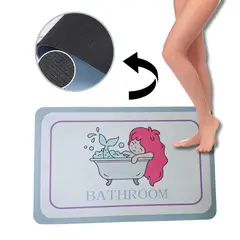 ELMEJORPRECIO - Alfombra de Baño Absorbente Antideslizante Modelo Sirena
