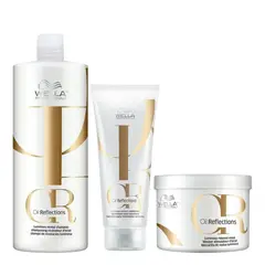 WELLA - Shampoo 1000ml+ Acondicionador+ Mascarilla Oil Reflections