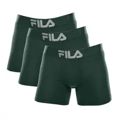 FILA - Pack x3 Bóxer Pretina Ancha Verde Oscuro