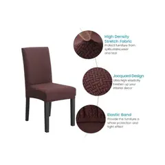 GENERICO - Funda De Silla De ComedorFunda De Silla Ajustable Elástica-6PCS Marron