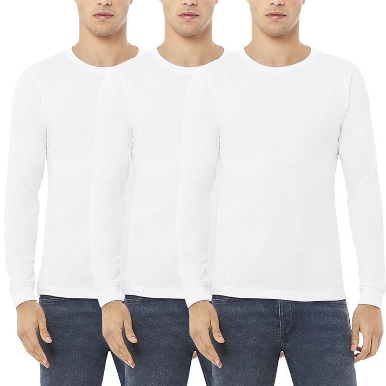 Pack x3 Polo Manga Larga Cuello Redondo - Blanco..