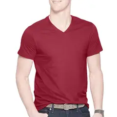 BOSTON - Polo Manga Corta Cuello V - Rojo..