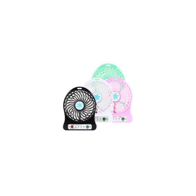 Ventilador portatil recargable usb 3 velocidades y luz led