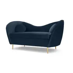 YOLODECORO - Sofá Kooper De 2 Cuerpos Azul Zafiro.