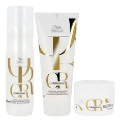 WELLA - Shampoo Realzador de Brillo 250ml+ Acondic+ Mask Oil Reflections