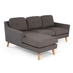 YOLODECORO - Sofá Esquinero Rufus 3 Cuerpos Con Chaise Longue Izquierdo Gris