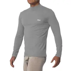 FILA - Polo Manga Larga Cuello Alto Plomo Claro