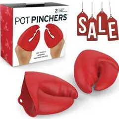 GENERICO - Guantes de silicona con forma de tenazas para cocina decorativos