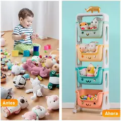 GENERICO - Organizador estante multifuncional 4 niveles kawaii niños