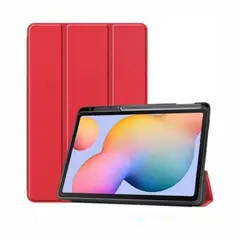 GENERICO - Flip Cover Para Samsung S6 Lite - ROJO.