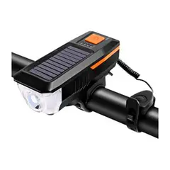 GENERICO - Linterna Led Bicicleta Delantera Timbre Solar Recargable