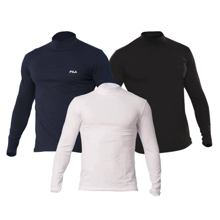 Set de 3 Polos Manga Larga Cuello Alto - Multicolor..