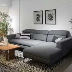 NIHM - Sofá 3 Cuerpos Klausen Gris Oscuro