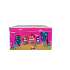 GENERICO - Caja de Puff Almacenamiento Organizador con Tapa para Niños rosado