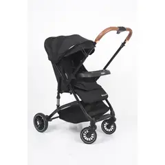 BABY HAPPY - Coche para Bebe Doble Acolchado con Cubrepies Black