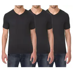 BOSTON - Pack x3 Polo Cuello V Negro.