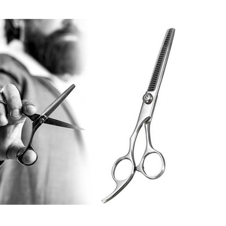 Tijera barbera profesional peluquería entresaque o pulidora