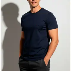 FILA - Polo Manga Corta Cuello Redondo Azul Marino.