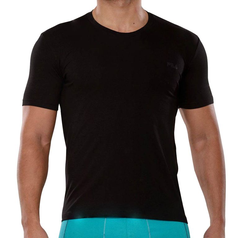 Polo Manga Corta Cuello Redondo Negro