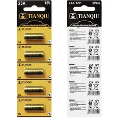 GENERICO - Pilas Tianqiu 23A - A23 12V. Blister de 05 pilas