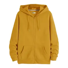 YANSUS - Polera Casaca Hombre Amarillo Color entero