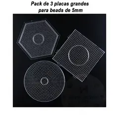 GENERICO - Hama Beads Pack de 3 Placas