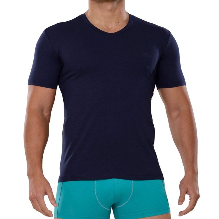 Polo Manga Corta Cuello V Azul marino