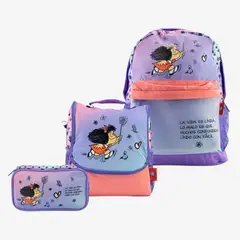 CHILDRENS CLUB - Set mochila lonchera cartuchera de Mafalda