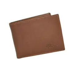 PAUL HARRIS - Billetera Cuero Bifold Hombre Con Sencillero Camel
