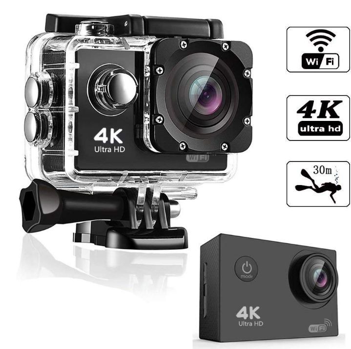 Camara de Video 4K Wifi Deportiva Acuatico de Acción RYAN - Negro